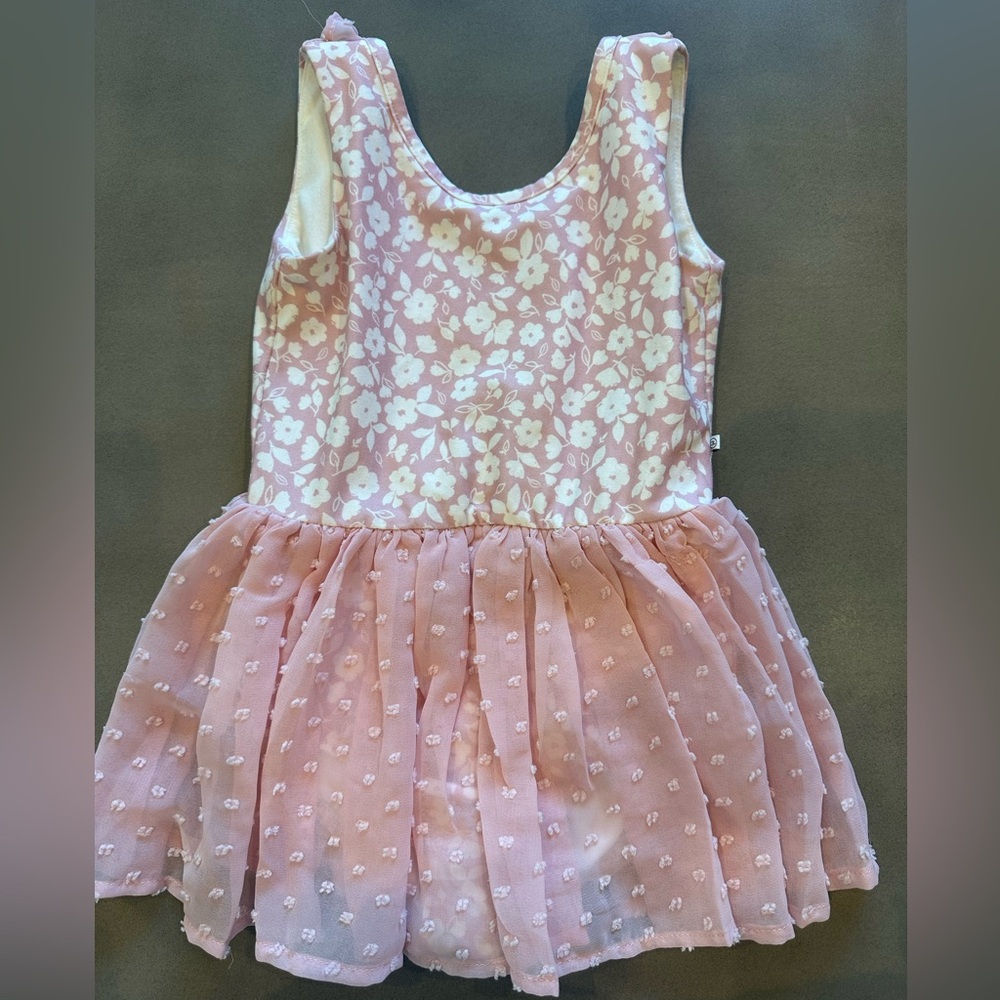 Caden Lane Pink Floral leotard dress